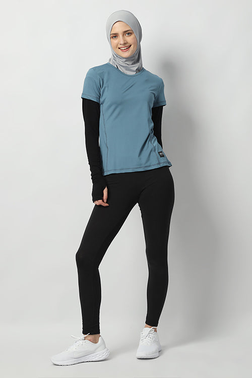 🎁 [Home Workout Collection] Naisha Short Top - Blue Stone (100% off)
