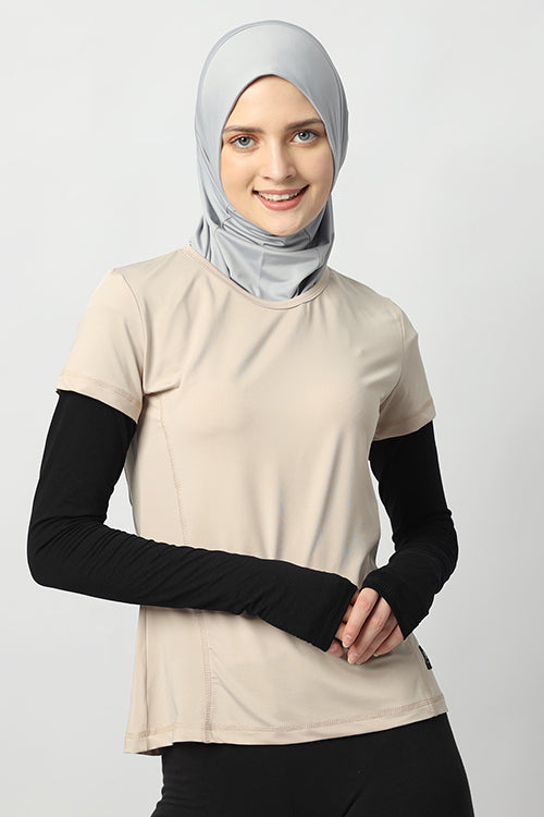 🎁 [Home Workout Collection] Naisha Short Top - Almond Milk (100% off)