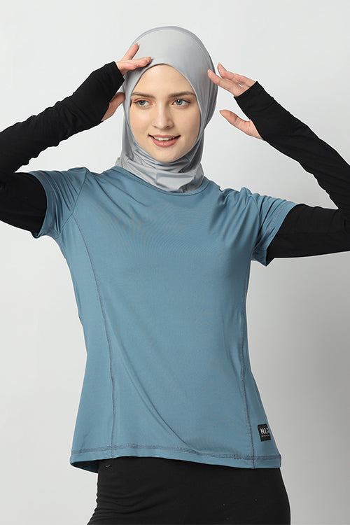 🎁 [Home Workout Collection] Naisha Short Top - Blue Stone (100% off)