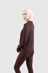 Syra Regular Fit Shirt LS - Dark Brown