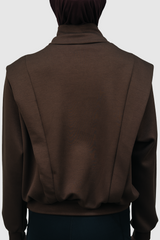 Nomi Half Zip Sport Sweater - Brown