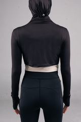 Kina Sport Turtleneck Manset Olahraga - Black