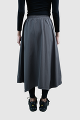Runa Asymmetrical Midi Skirt - Grey
