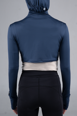 Kina Sport Turtleneck Manset Olahraga - Navy