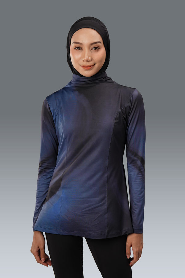 Nala Printed Long Sleeve - Navy