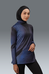 Nala Printed Long Sleeve - Navy