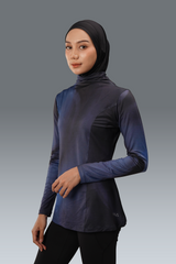 Nala Printed Long Sleeve - Navy