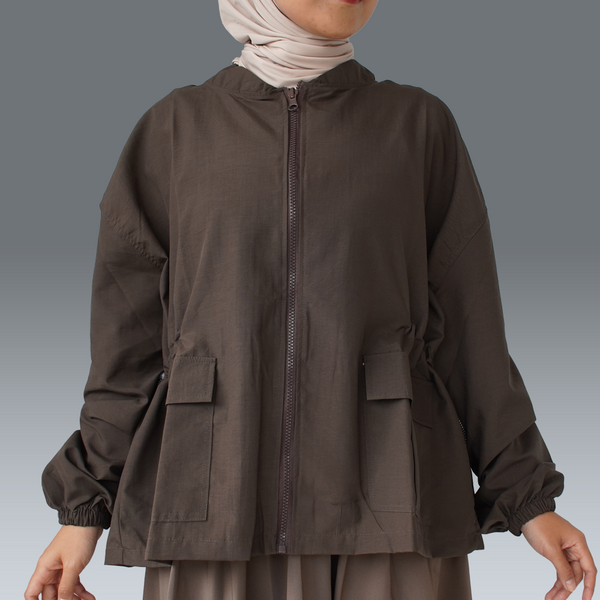 Nala Pleats Jacket - Brown