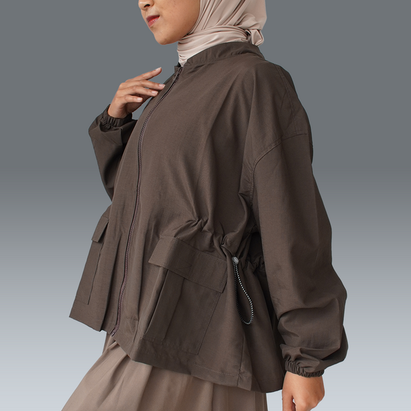 Nala Pleats Jacket - Brown