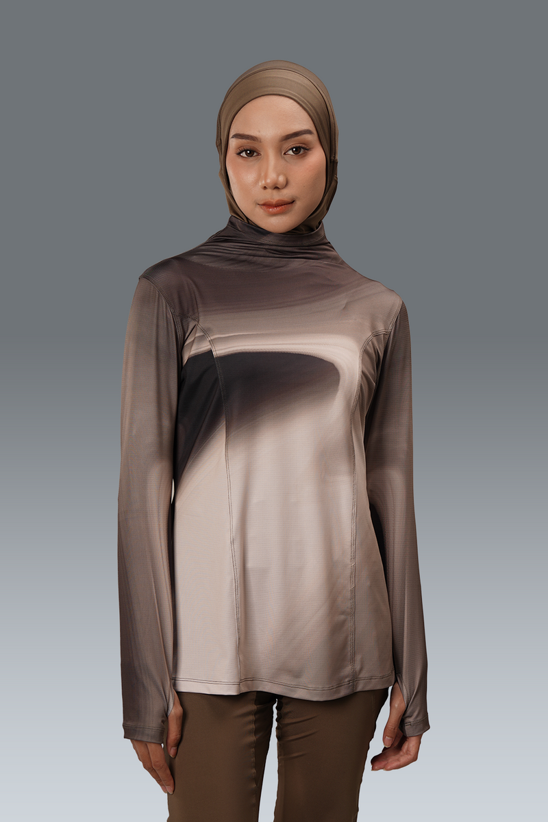 Nala Printed Long Sleeve - Brown