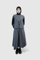 Runa Asymmetrical Midi Skirt - Grey