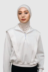 Nomi Half Zip Sport Sweater - Broken White