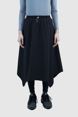Runa Asymmetrical Midi Skirt - Black