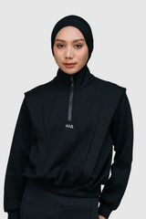 Nomi Half Zip Sport Sweater - Black