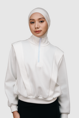 Nomi Half Zip Sport Sweater - Broken White