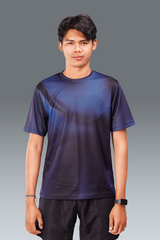 Nala Men Printed Short Sleeve - Navy