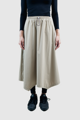 Runa Asymmetrical Midi Skirt - Khaki