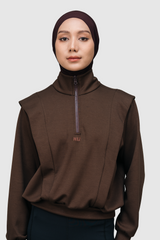 Nomi Half Zip Sport Sweater - Brown