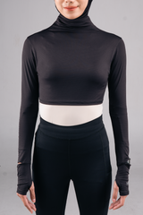 Kina Sport Turtleneck Manset Olahraga - Black