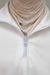 Nomi Half Zip Sport Sweater - Broken White