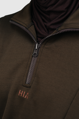 Nomi Half Zip Sport Sweater - Brown