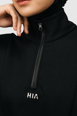 Nomi Half Zip Sport Sweater - Black