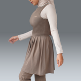 Nala Pleats Dress - Brown