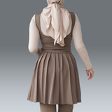 Nala Pleats Dress - Brown