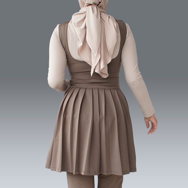 Nala Pleats Dress - Brown
