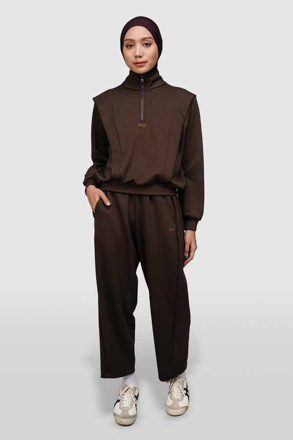 Nomi Barrel Sport Pants Olahraga - Brown