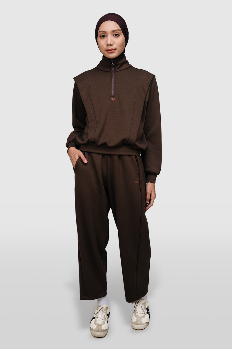 Nomi Barrel Sport Pants Olahraga - Brown