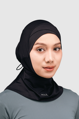 Kina Sport Hijab Olahraga - Black