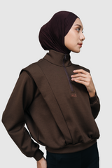 Nomi Half Zip Sport Sweater - Brown