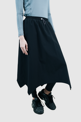 Runa Asymmetrical Midi Skirt - Black