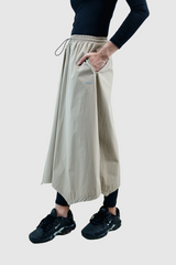 Runa Asymmetrical Midi Skirt - Khaki