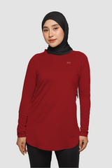 Shafa Body Fit Top - Red Dahlia