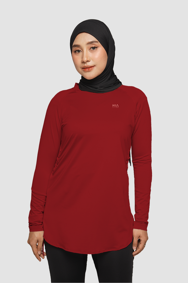 Shafa Body Fit Top - Red Dahlia