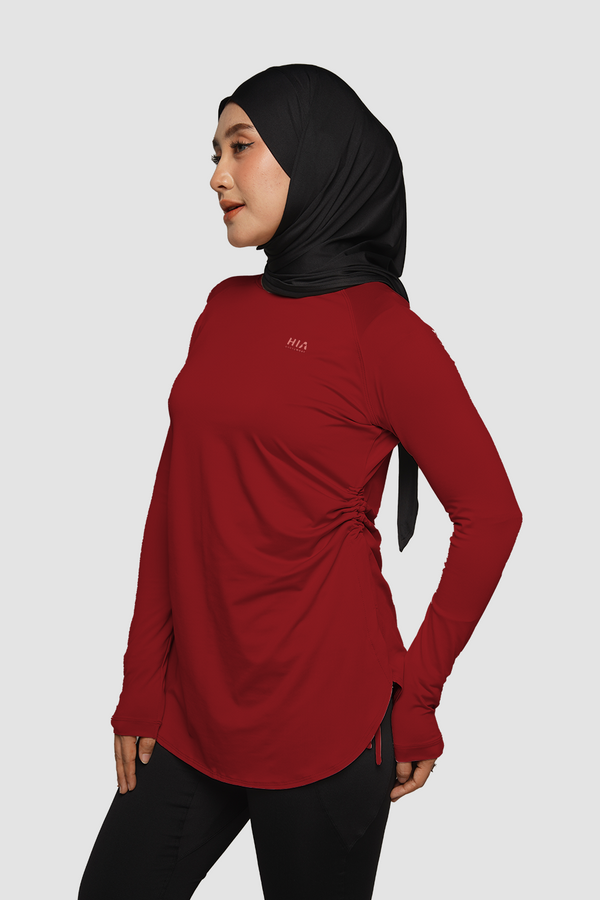 Shafa Body Fit Top - Red Dahlia