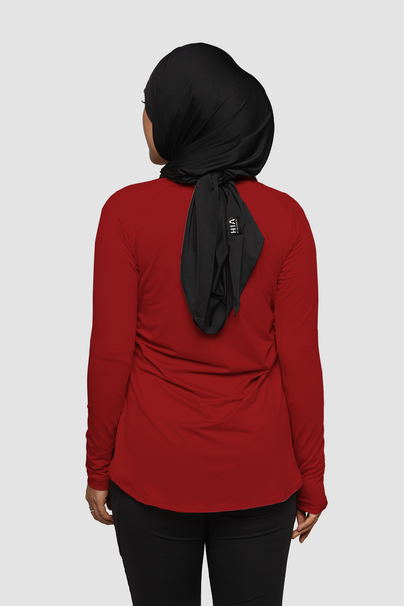 Shafa Body Fit Top - Red Dahlia