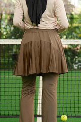 HIA Everywear Bundling Alma Flare Legging - Pleats Skirt Sport Wanita - Brown