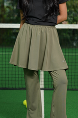 HIA Everywear Bundling Alma Flare Legging - Pleats Skirt Sport Wanita - Olive