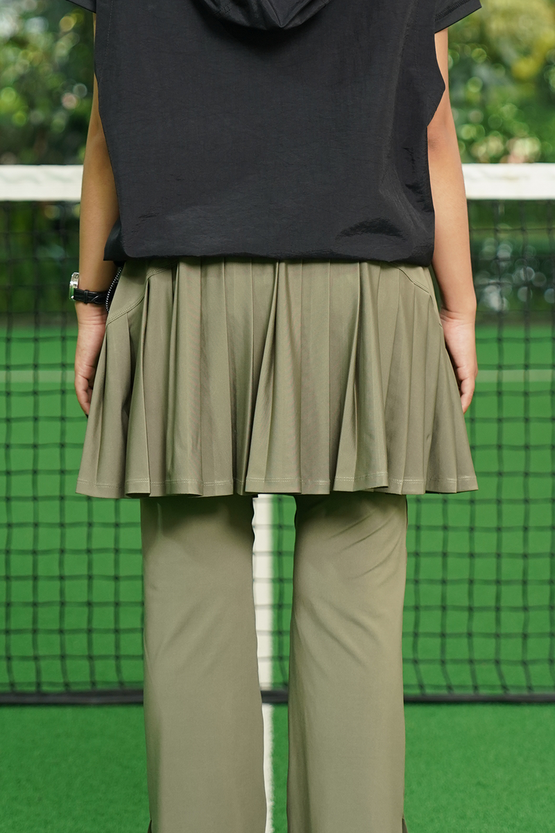 Alma Pleats Skirt - Olive